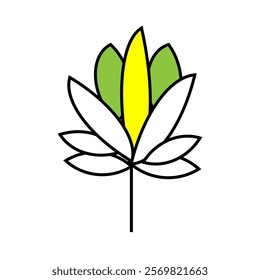 flower silhouette icon design template	