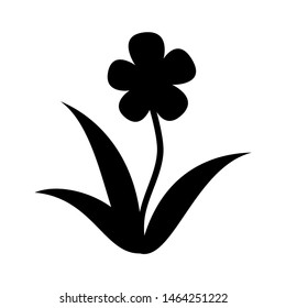 Flower silhouette icon. Vector illustration isolated on white background.