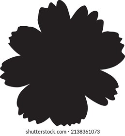Flower silhouette isolated on white background stock vector illustration