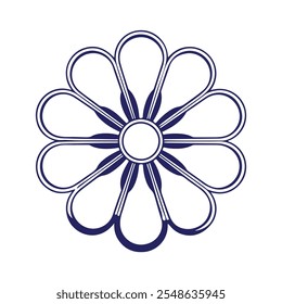 Flower silhouette. Line art vector