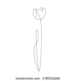 Blume Silhouette Linie Zeichnung. Vektorgrafik
