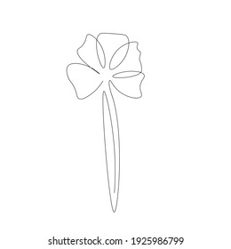 Flower silhouette line drawing, vector illustration