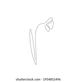 Dibujo de línea de silueta de flores, ilustración vectorial