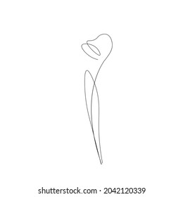Blume Silhouette Linie Zeichnung Vektorgrafik