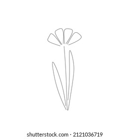 Ilustración vectorial de la línea de silueta de flores