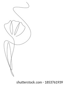 Flower silhouette on white background. Vector illustration