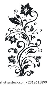 Flower silhouette on white background. Vector illustration