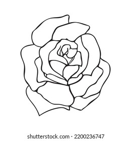 Flower Silhouette Outline Vector, Black