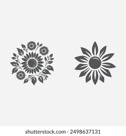 flower Silhouette Sunflower Design flower model