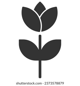 Flower silhouette. Vector flat icon
