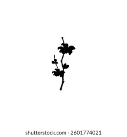 Flower silhouette with vector of illustration