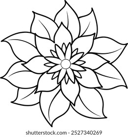 Silueta de la flor Ilustración vectorial 4