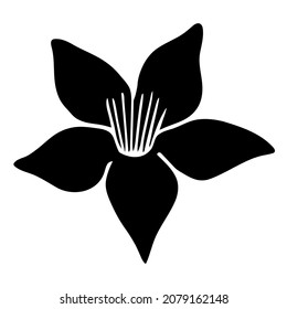 Silueta de flores. Ilustración vectorial aislada en blanco.
