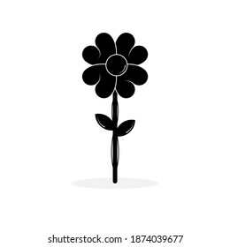 Flower silhouette. Vector illustration on isolated white background