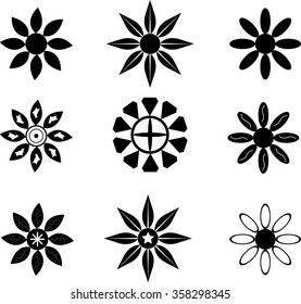Flower Silhouette Vector symbols