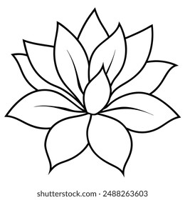 Flower silhouette with white background