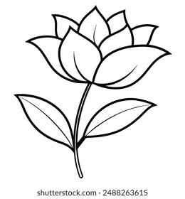 Flower silhouette with white background