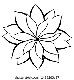 Flower silhouette with white background