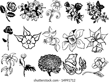 Flower silhouettes