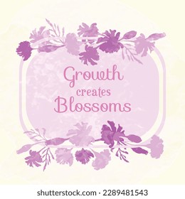 Las siluetas de flores se colocan en un marco cuadrado sobre un fondo blanco. Marco hecho de la flor Marigold o Tagetes y decorado con textura acuarela. Marco floral para cualquier idea de diseño.