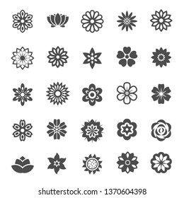 Flower Silhoutte Icons Collection