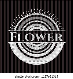 Flower silvery emblem or badge