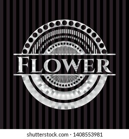 Flower silvery emblem. Vector Illustration. Mosaic.