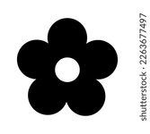 flower simple black icon, spring symbol, vector design element