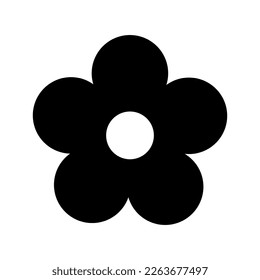 Blumensymbol, einfaches schwarzes Symbol, Federsymbol, Vektordesign-Element