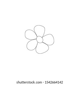flower simple icon doodle hand drawn vector