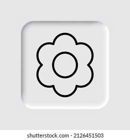 Flower simple icon vector. Flat desing. Neumorphism design.ai