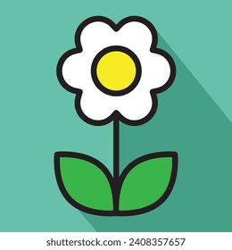 flower simple icon, vector illustration 