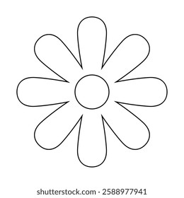 flower simple line, dashed line floral icon, flower outline shape, flora dot stroke