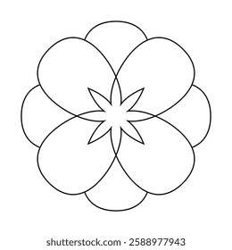 flower simple line, dashed line floral icon, flower outline shape, flora dot stroke