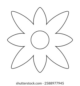 flower simple line, dashed line floral icon, flower outline shape, flora dot stroke