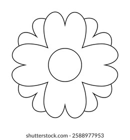 flower simple line, dashed line floral icon, flower outline shape, flora dot stroke