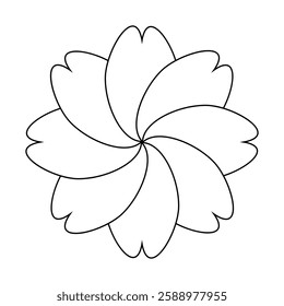 flower simple line, dashed line floral icon, flower outline shape, flora dot stroke