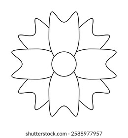 flower simple line, dashed line floral icon, flower outline shape, flora dot stroke