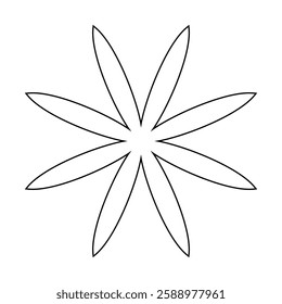 flower simple line, dashed line floral icon, flower outline shape, flora dot stroke