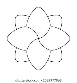 flower simple line, dashed line floral icon, flower outline shape, flora dot stroke