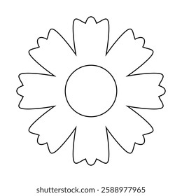 flower simple line, dashed line floral icon, flower outline shape, flora dot stroke