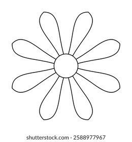 flower simple line, dashed line floral icon, flower outline shape, flora dot stroke