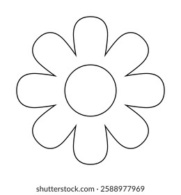 flower simple line, dashed line floral icon, flower outline shape, flora dot stroke