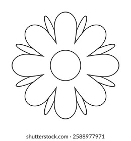 flower simple line, dashed line floral icon, flower outline shape, flora dot stroke