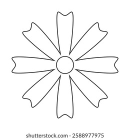 flower simple line, dashed line floral icon, flower outline shape, flora dot stroke