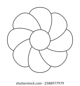 flower simple line, dashed line floral icon, flower outline shape, flora dot stroke