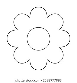 flower simple line, dashed line floral icon, flower outline shape, flora dot stroke