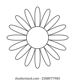 flower simple line, dashed line floral icon, flower outline shape, flora dot stroke