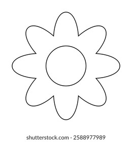 flower simple line, dashed line floral icon, flower outline shape, flora dot stroke