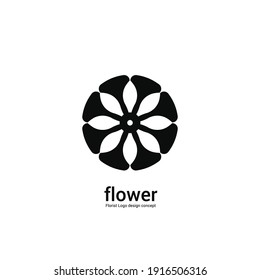 Diseño de símbolo de símbolo de logotipo mínimo simple de flor. Plantilla de vectores. Objeto aislado en segundo plano
